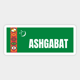 Ashgabat City in Turkmenistan Flag Sticker